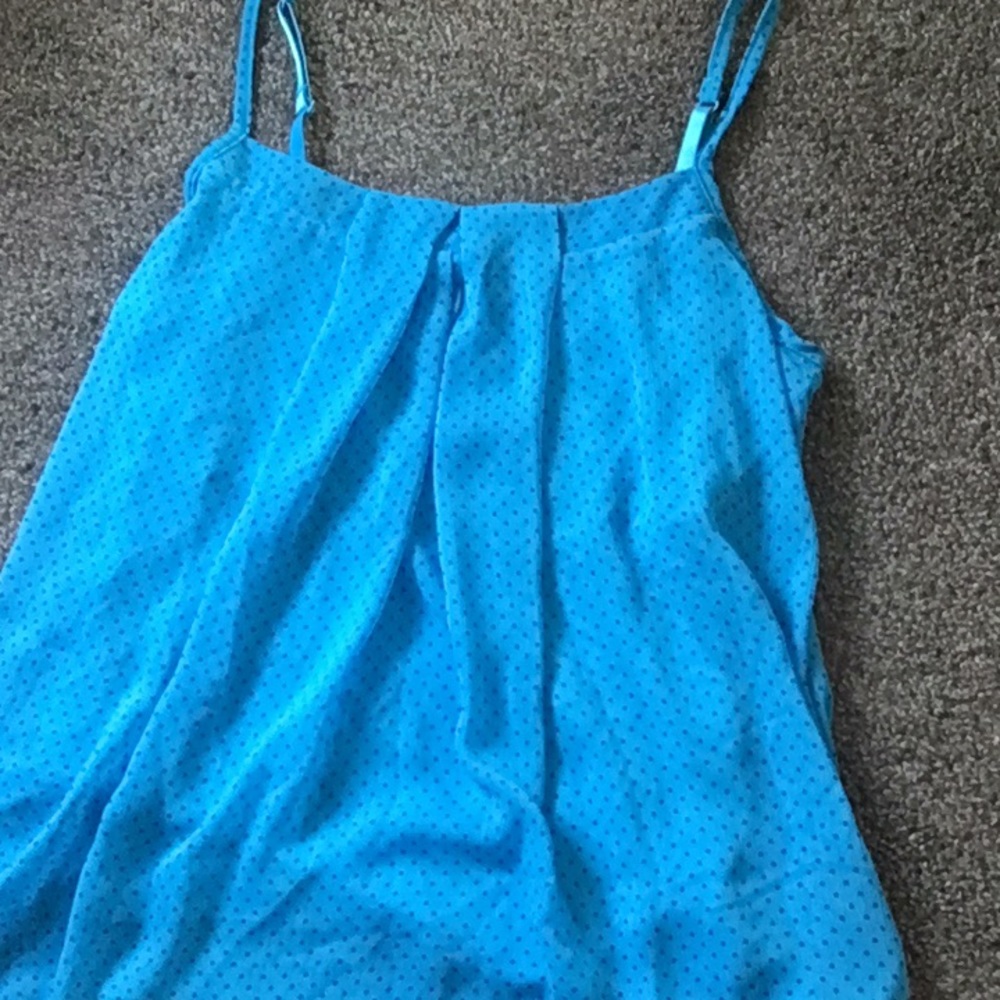 Blue polka dot tank top